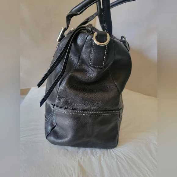COACH BLACK LEATHER SHOULDER STYLE HANDBAG - Picture 3 of 7